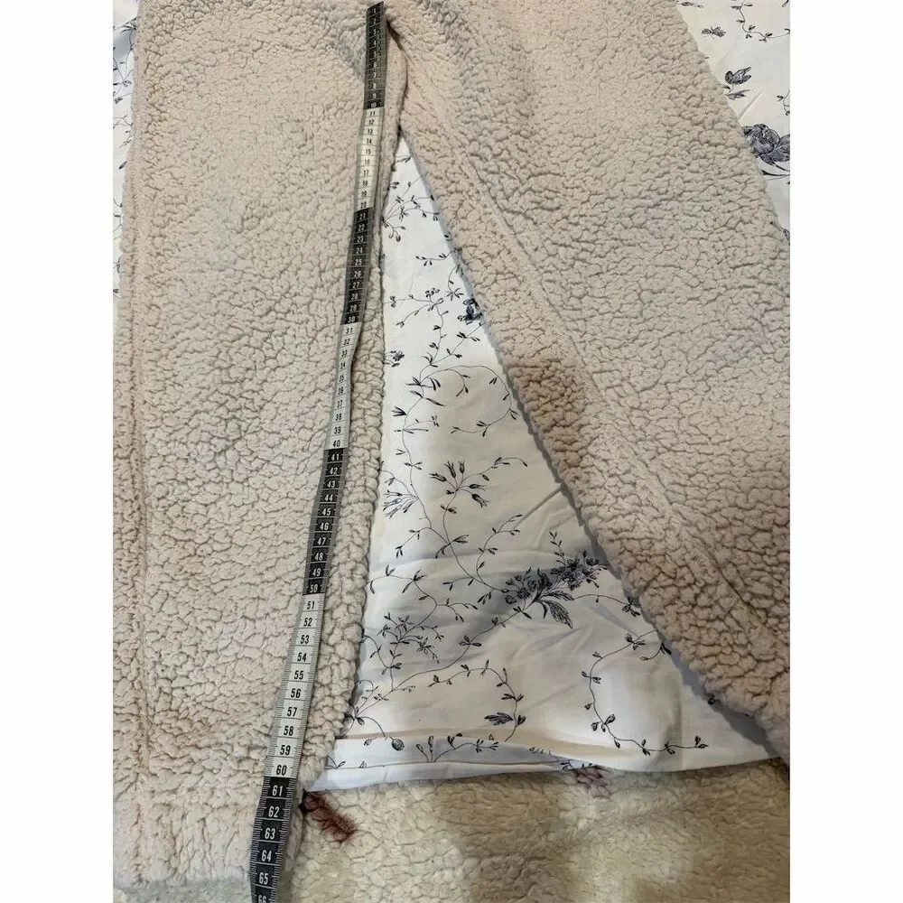 Missguided Women's Beige Teddy Sherpa Jogger Pants Size 2 Casual